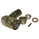 AMPHENOL / HN RIGHT ANGLE MALE, CLAMP TYPE, FITS CABLES RG8, RG213, RG393, Silver Plated