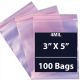 100pcs 3x5Inch 4 Mil ESD anti static zip lock bags