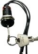 C&K KEY SWITCH 4A125VAC, ON - ON, SPDT, Wire Leads, 18MM Mounting Hole, Key Code A126, W21