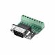 Serial DB9 Male to Terminal Breakout Board Box Connector RS232 Rewire Reconfiguration Screws, No Cover