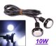 1ea, 12VDC LED BRIGHT WHITE FLASHING STROBE OR CONTINUOUS ON, PANEL LAMP LIGHT, 10W, 12VDC 83ma