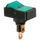 SPST LIGHTED ROCKER SWITCH GREEN 12V 20 AMP FOR ROUND HOLE LAMP VOLTAGE 12VDC