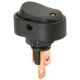 SPST LIGHTED ROCKER SWITCH AMBER LED 12V 20A FOR ROUND HOLE LAMP VOLTAGE 12VDC