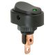 SPST LIGHTED ROCKER SWITCH GREEN LED 12V 20A FOR ROUND HOLE LAMP VOLTAGE 12VDC