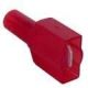 100PK Fully Insulated Male Quick Slide: 22-16 AWG, 0.25 inch X 0.03 inch mating tab, nylon, red