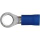100PK Rings: 16-14 AWG, Stud #6, vinyl, blue