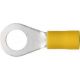 100PK Rings: 12-10 AWG, Stud #6, vinyl, yellow