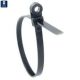100PK Screw Mount Tie: BLACK, 6 1/8 inch X .14 inch, 40 LB, #8 screw,