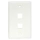 2 Port Keystone Wallplate White Smooth Face