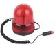 12VDC - RED REVOLVING FLASHING EMERGENCY LIGHT, MAGNETIC BASE