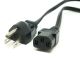 IEC POWER CORD, FLAT, BLACK 6 FT. 18/3 AC CORD, PLUG TO IEC Female, SPT-2 SPT2 18awg