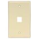 1 Port Keystone Wallplate Ivory Smooth Face