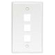 3 Port Keystone Wallplate White Smooth Face