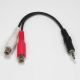 Y ADAPTOR 3.5MM STEREO PLUG TO 2 RCA FEMALE CABLE SPLITTER