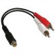 Y ADAPTOR RCA FEMALE TO 2 RCA MALES 6 inch