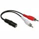 Y ADAPTOR 3.5MM STEREO JACK TO 2 x RCA M CABLE SPLITTER