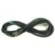 AC POWER CORD 18/3 NEMA 5-15P PLUG TO STRIPED ENDS 6 ft BLACK ROUND, Pigtail