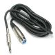 6 ft XLR 3P FEMALE TO 1/4 inch MONO MIKE CABLE