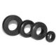 RUBBER GROMMET: (A) O.D. 3/4, (B) I.D. 3/8, (C) HEIGHT 1/2, (D) GROOVE W 1/8, (E) GROOVE DIA 17/32, PACK OF 4