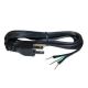 POWER CORD, FLAT, BLACK 6 FT. 18/3 AC CORD, PLUG TO STRIPPED END, Pigtail, SPT2 SPT-2