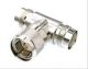 TWIN AX T ADAPTOR 1 MALE 2 FEMALE