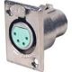 SWITCHCRAFT 4 PIN FEMALE XLR PANEL MOUNT CONNECTOR .953 inch 24.21MM MOUNTING HOLE