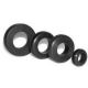 RUBBER GROMMET: (A) O.D. 13/16, (B) I.D. 1/2, (C) HEIGHT 9/32, (D) GROOVE W 1/16, (E) GROOVE DIA 5/8, PACK OF 4