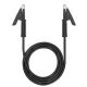 3FT BLACK HEAVY DUTY ALLIGATOR TO ALLIGATOR TEST LEAD CLIP, 15A 1000V Rated