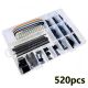 520pc DuPont Connector Kit 2.54mm .1 inch Centers, Male and Female Connector Sets with Rainbow Wire