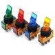 12v LIGHTED TOGGLE SWITCH GREEN ON OFF SPST 12VDC LAMP VOLTAGE 20A 12VDC, .250 inch Slide Terminals