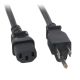 POWER CORD 16/3C BLK. 6 ft NEMA 5-15P PLUG TO IEC, 16/3