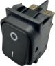 ROCKER SWITCH, Marquardt 1832.R70 16A 250VAC , BLACK, I/O ON - OFF, DPST, 1/4 inch QUICK SLIDE TERMINALS, SNAP-IN 22MM X 28MM, W33