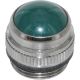Dialight, Green, Diffused, White Brass / Chrome, Threaded Panel Lens, 81-0112-300