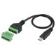 USBC Male to Terminal Breakout Connector with Screws, Rewire Reconfiguration Adapter