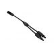 MC4 Solar Panel Cable Y Splitter, Male to 2 Females, 1Ft, 30A