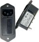 Corcom 6VM1 F7362, 6A/250V IEC FUSED, with FUSE HOLDER, MALE AC RECEPTACLE SOCKET, MOUNTING EARS, PANEL MOUNT CONNECTOR, 6A 250V, UL, Non Filter W29