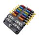 1 in 12 Out Fuse Block Box with a Common Ground. Screw Terminals, ATO Holder with LED Warning Indicator for Auto Car Truck Boat