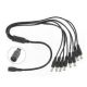 8 way camera power splitter, 1 In / 8 Out, 2.1mm x 5.5mm DC connectors