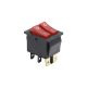 DUAL ROCKER SWITCH, 20A 120VAC , RED LIGHTED ON - OFF, DPST, 1/4 inch QUICK SLIDE TERMINALS, SNAP-IN 22MM X 29MM, KCD8 CQC, C5503, C5503A