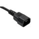 AC POWER CORD 18/3 IEC MALE PLUG TO STRIPED ENDS, 6 ft, BLACK, ROUND, Pigtail