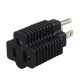 Nema 5-15P to 5-15/20R, 15 Amp Household Plug to 20 Amp T Blade Adapter
