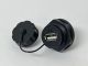 USB Bulkhead Feed Through Adaptor with Waterproof Cap, USB A Female Coupler