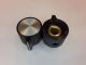 KNOB with set screw for 1/4 Inch shafts Black silver top pointer 3/4 inch diameter Bin 12