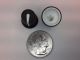 KNOB push on for Single Flat 1/4 Inch shafts, Black Body, White Pointer 15mm Diameter at Base Bin 29