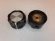 KNOB Alco PKEC-9120B, 1/8 inch Shaft, 13mm Tall, 23mm Diameter Fluted Knob w/Inlay & Indicator Line Bin 55