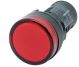 LED PANEL LAMP INDICATOR, 12VDC, 12VAC, 24VDC, 24VAC, 1 inch Diameter, Lens, Fits 7/8 inch Hole Size, Red