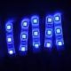 BLUE LED Strip, Working Voltage 12VDC, 60mA, 3 leds/  2 Inches / 55 mm Long x 8mm Wide, Waterproof, Flexible, Adhesive backed