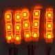 AMBER LED Strip, Working Voltage 12VDC, 60mA, 3 leds/ 2 Inches / 55 mm Long x 8mm Wide, Waterproof, Flexible, Adhesive backed