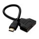 1080P HDMI Port Male to 2 Female 1 in 2 out Splitter Cable Adapter Converter 12Inch