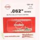 MOLEX .062 SERIES 10ea MALE & 10ea FEMALE TERMINALS 24-18ga 02-06-1103 02-06-2103